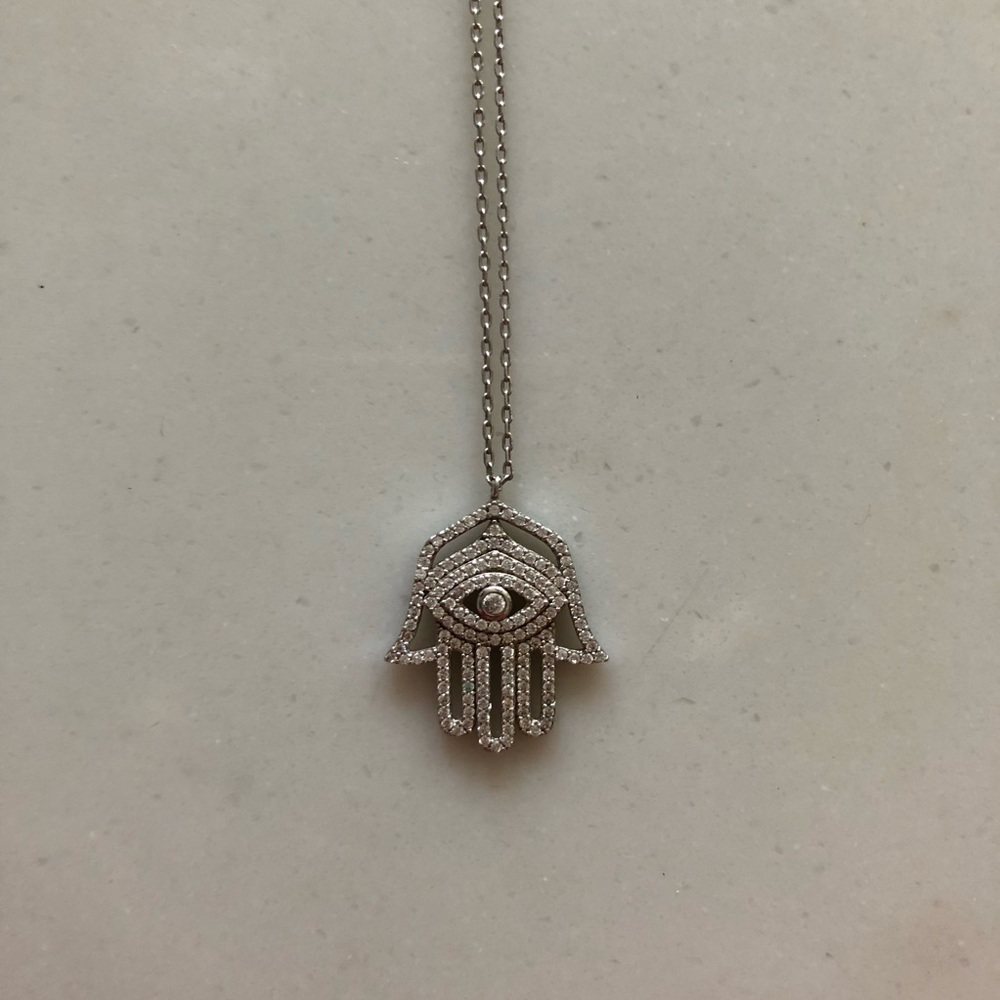 Sterling silver hansa necklace